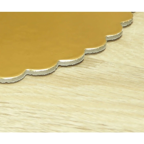 Podkład pod tort 36 cm gruby złoty fala podkładka pod tort ciasto duży karbowany
